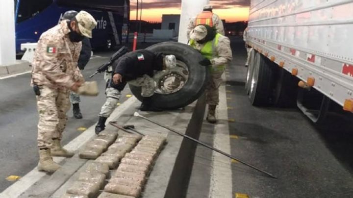 Millonario decomiso: Localizan en Baja California droga oculta en llantas de tráiler