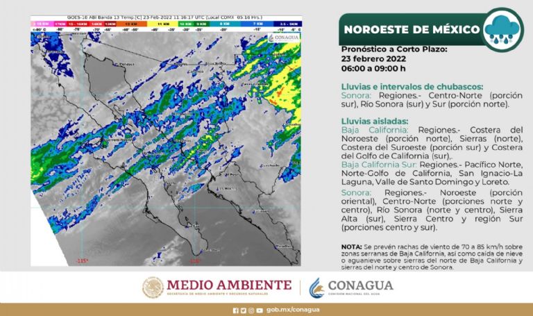 Conagua comparte el pronóstico del clima para Sonora