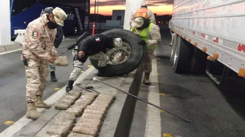 Millonario decomiso: Localizan en Baja California droga oculta en llantas de tráiler