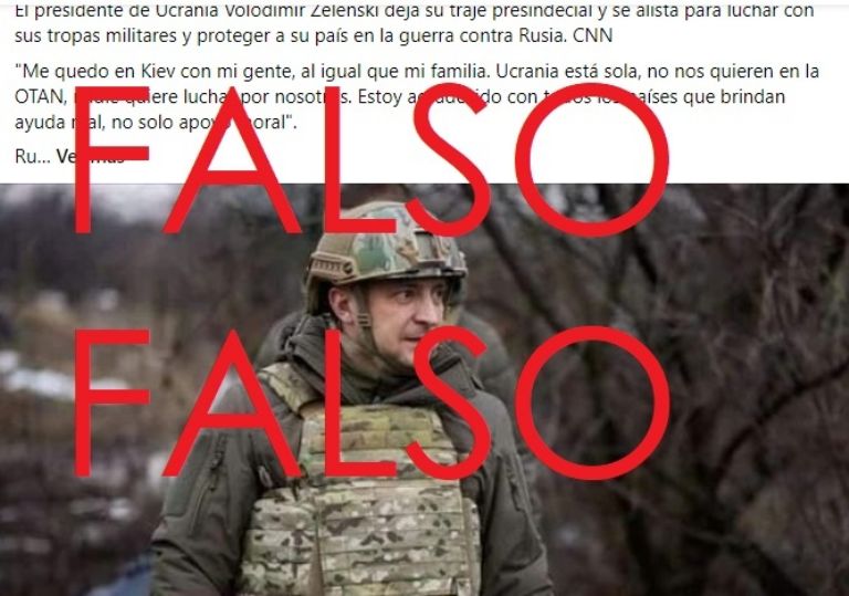 En la imagen, la foto del presidente de Ucrania que ha circulado en redes y que ha sido señalada como reciente