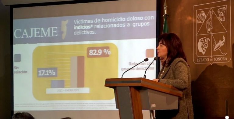 En la imagen, la titular de la FGJE de Sonora, Claudia Indira Contreras