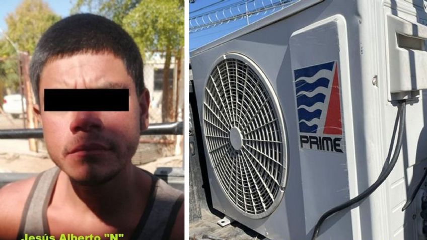 Hermosillo: Lo detienen en la colonia Solidaridad tras sorprenderlo robando aire acondicionado