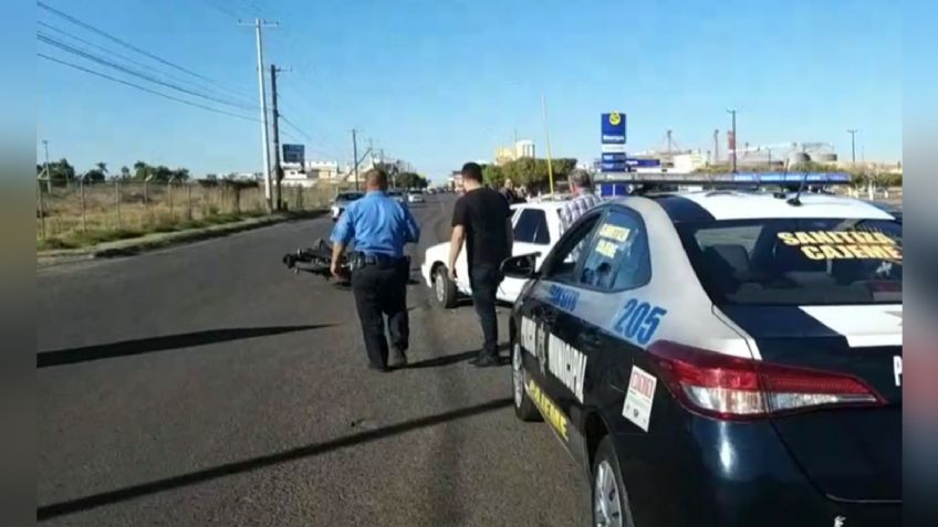 Repartidor de comida y taxi protagonizan choque al sur de Ciudad Obregón