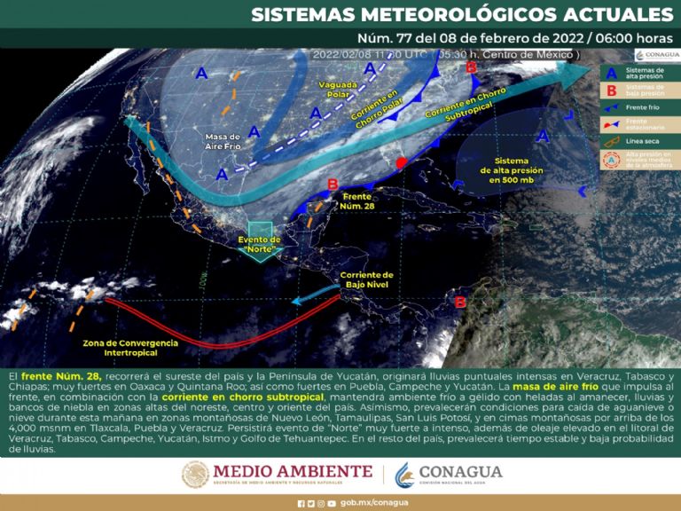 Pronóstico del clima para México, según Conagua