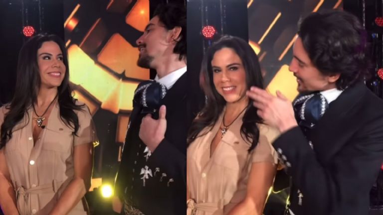 Álex Fernández le canta al oído a Paola Rojas