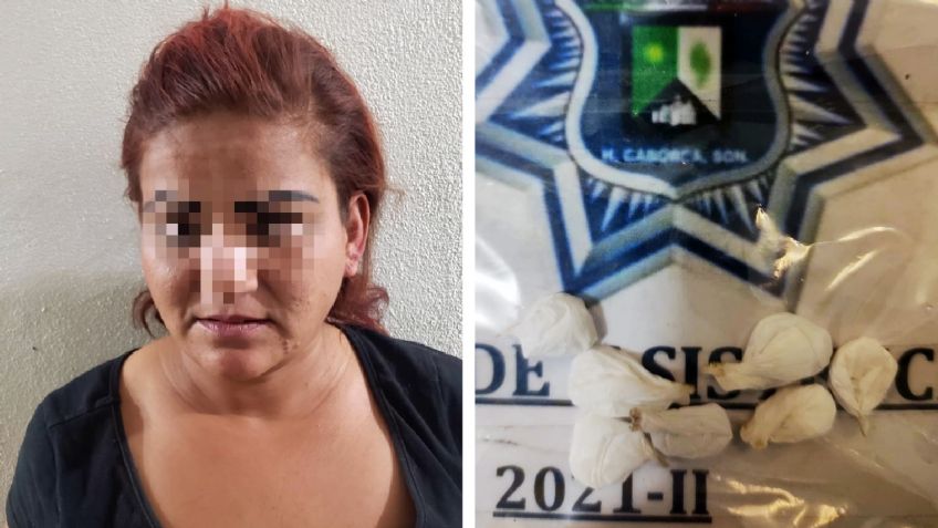 Arrestan a presunta narcomenudista en en Caborca; llevaba siete envoltorios de 'crystal'