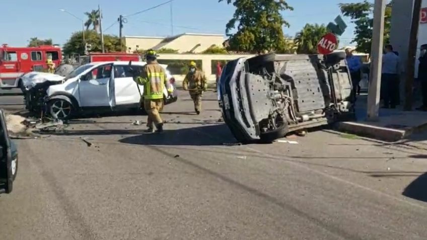 Precaución: Autoridades se movilizan por aparatoso accidente al norte de Ciudad Obregón