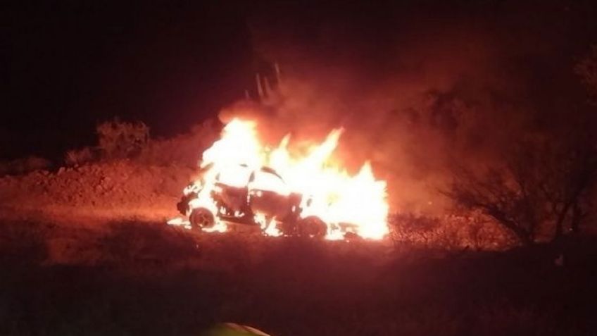 Encuentran auto incinerado al oriente de Ciudad Obregón; se desconoce su origen