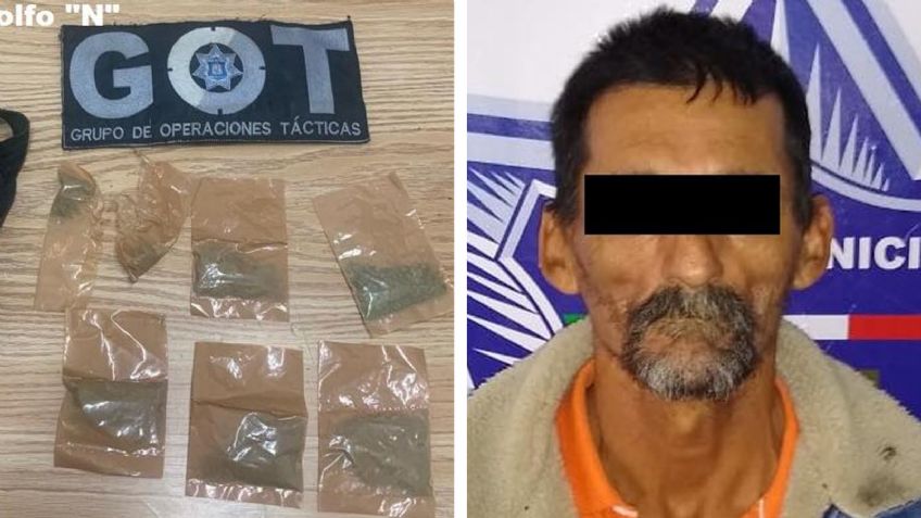 Cae sujeto con siete envoltorios de marihuana en Hermosillo; intentó huir de la Policía