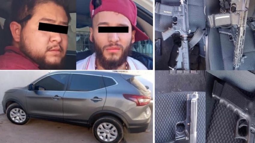 Capturan a dos sujetos armados en calles de Nogales; les aseguran armas largas y cortas