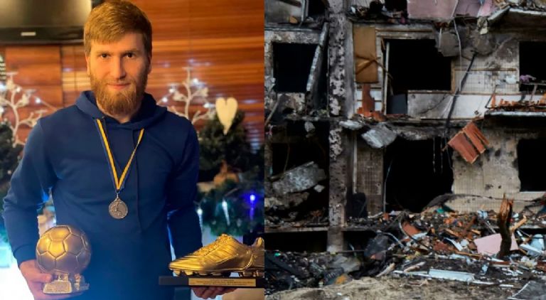 En la imagen, el futbolista Martynenko, quien murió tras un bombardeo en Kiev