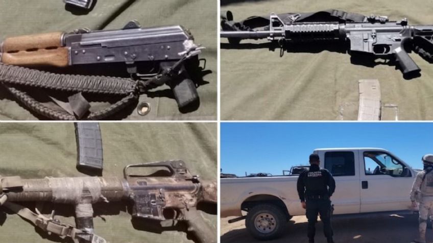 Abandonan camioneta cargada con tres armas largas en Sonora; contaba con reporte de robo