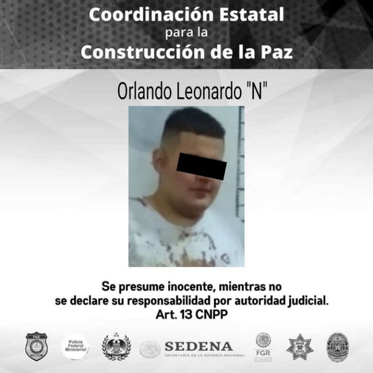 La FGE-Morelos informó la detención de Orlando Leonardo 'N', presunto homicida, nieto del alcalde de Yautepec, Morelos