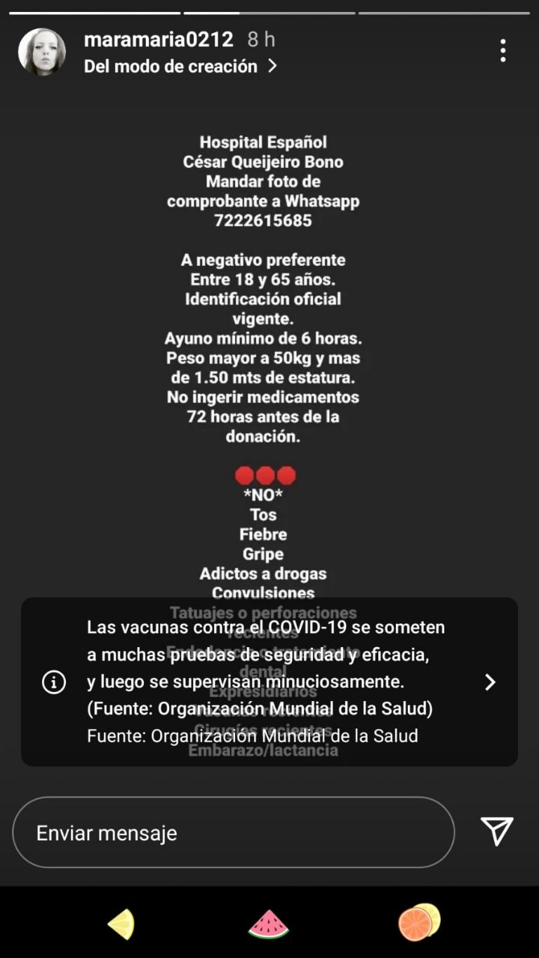 En la imagen, la hija de César Bono confirma la hospitalización del actor de Televisa