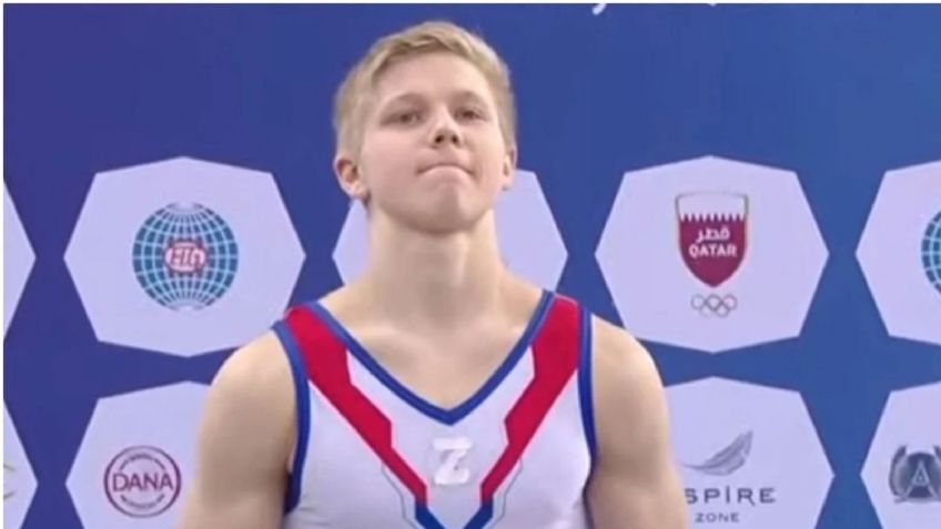 Polémica en la gimnasia: Atleta ruso sube al podio con símbolo a favor de la guerra en Ucrania