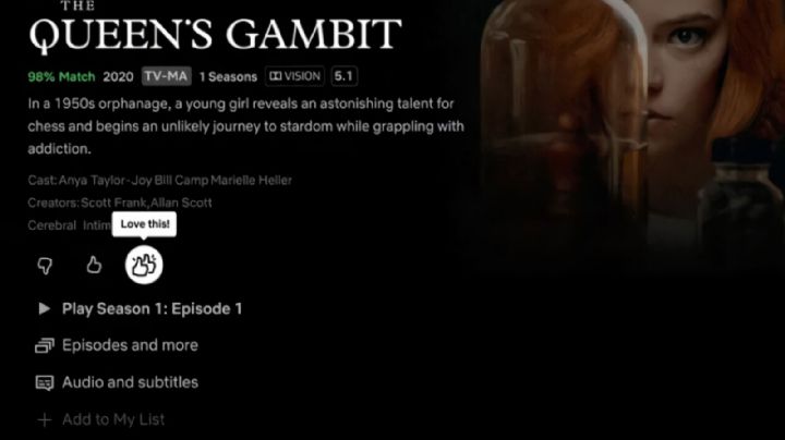 Netflix prueba en México su botón 'Me encanta'; usuarios podrán doble like a sus favoritos