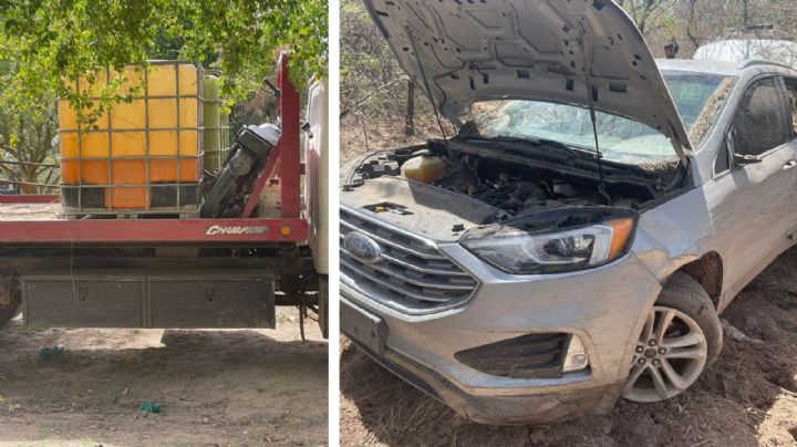 Localizan contenedores de combustible y vehículos abandonados en predio de Empalme