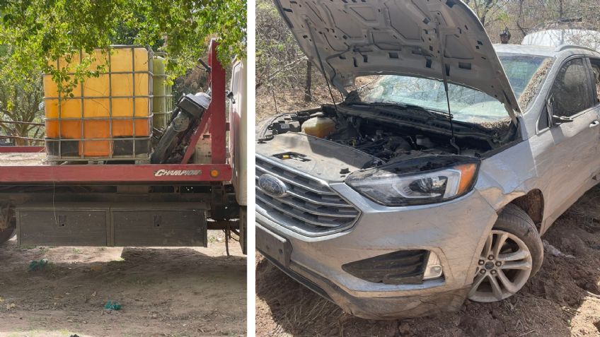 Localizan contenedores de combustible y vehículos abandonados en predio de Empalme