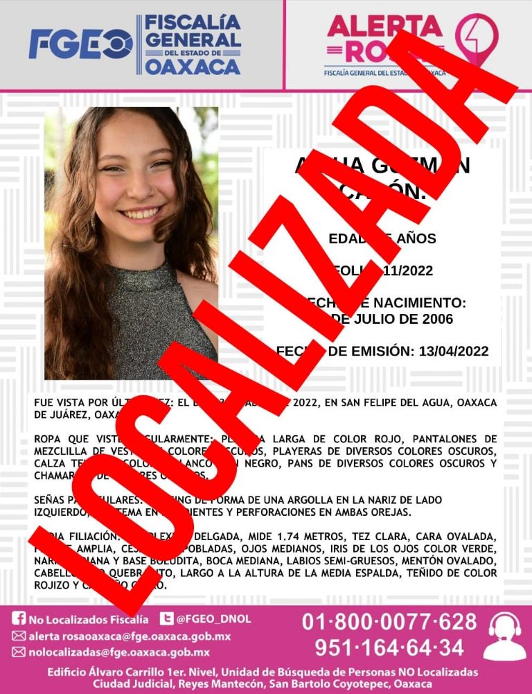 Hallan con vida a Aisha, joven de 15 años desaparecida en Oaxaca