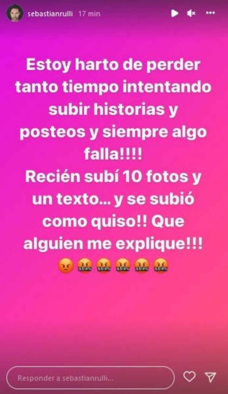 Sebastián Rulli estalla en Instagram