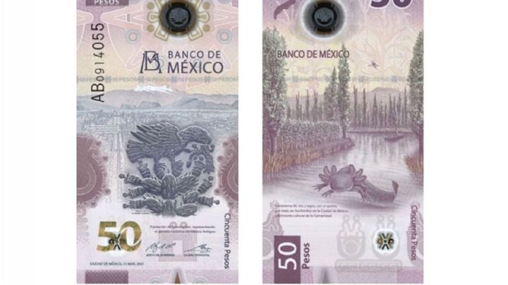 Billete de 50 pesos con el ajolote gana premio internacional al mejor del año