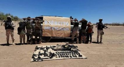 Golpe al crimen en Sonora: En recorrido de vigilancia, detienen a 6 hombres con armas y autos