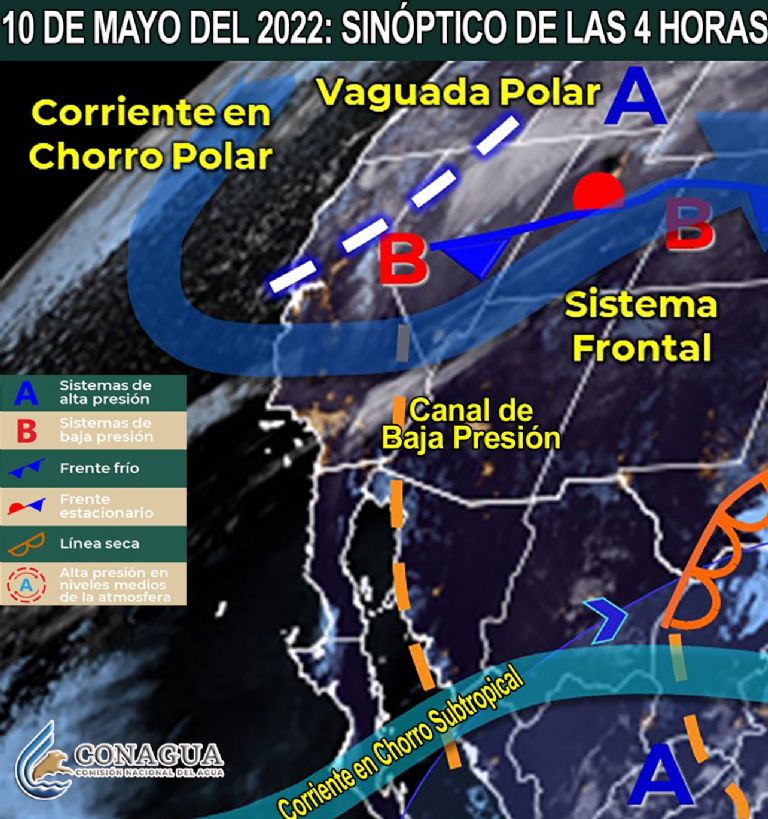 En la imagen, el pronóstico del clima y el tiempo que se prevé en Sonora este martes.