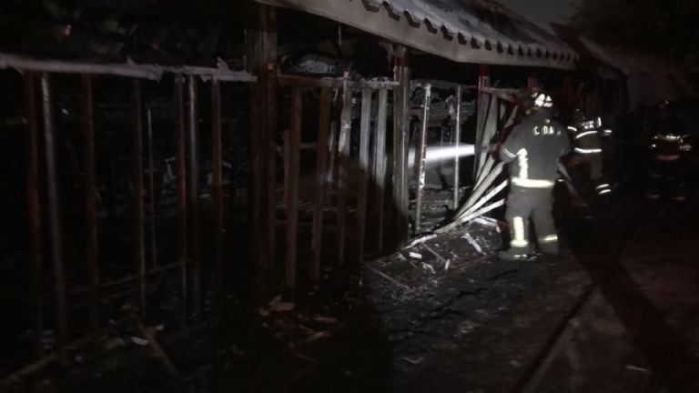 En la imagen, los estragos del incendio en instalaciones de la Guardia Nacional de la CDMX.