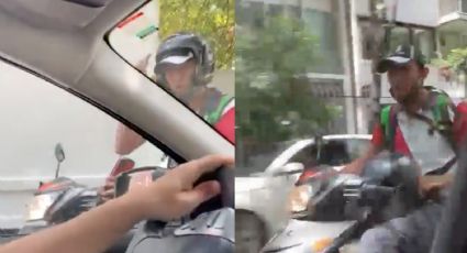 VIDEO: Repartidor de comida en CDMX agrede a golpes a un automovilista; piden denunciar