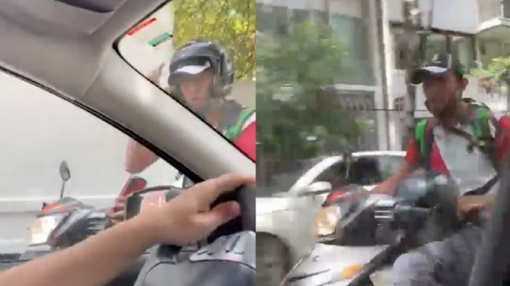 VIDEO: Repartidor de comida en CDMX agrede a golpes a un automovilista; piden denunciar