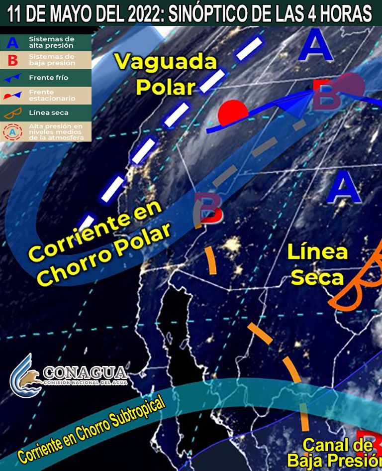 Conagua comparte el pronóstico del clima y el tiempo de hoy para Sonora.