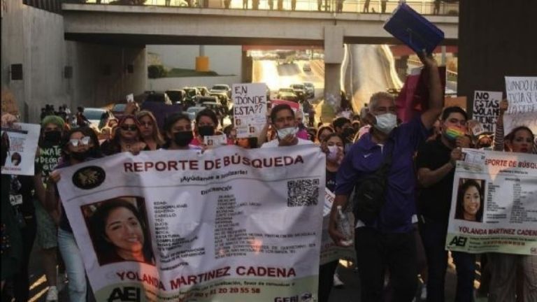 En la imagen, una de las movilizaciones en México para dar con Yolanda Martínez, desaparecida en Nuevo León.