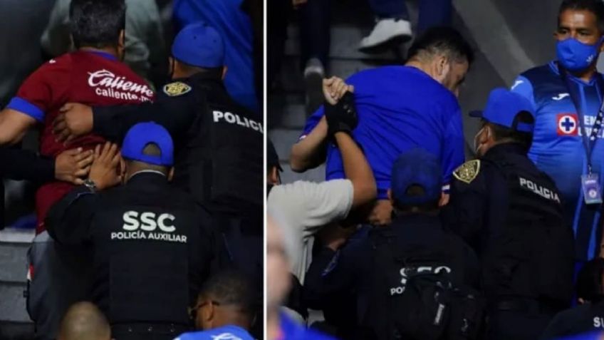 Fanáticos del Cruz Azul participan en riña en juego contra Tigres; 5 personas fueron retiradas
