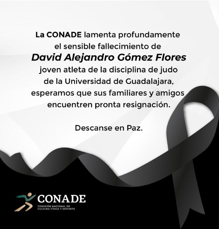 En la imagen, la Conade lamentó la muerte del atleta.