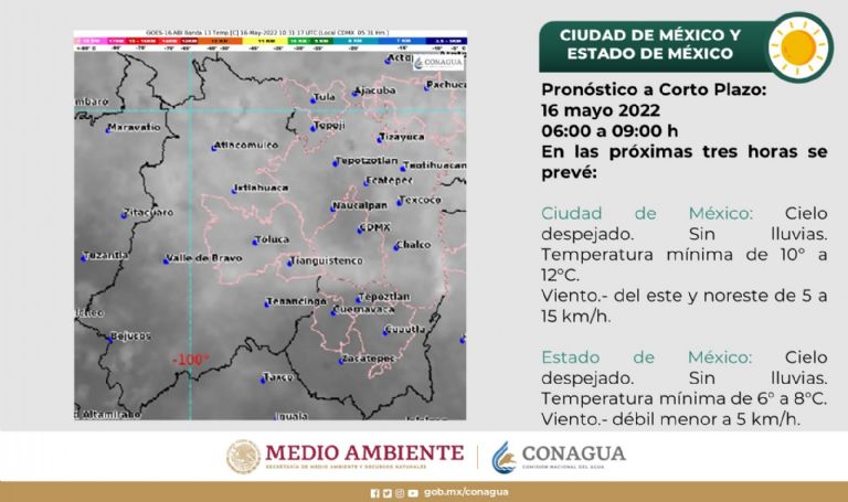 Conagua comparte el pronóstico del clima y el tiempo de este lunes para la CDMX y Edomex.