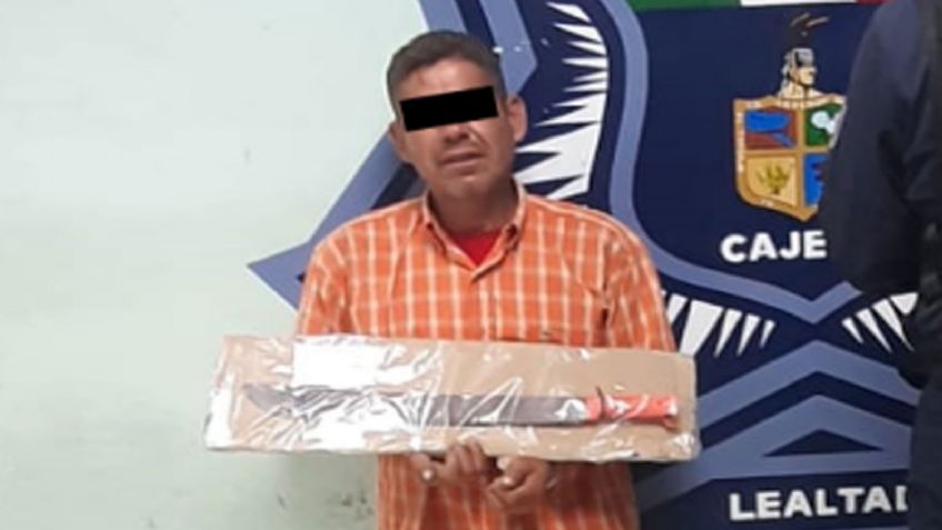 Ciudad Obregón: Cargando con un machete sorprenden a Guillermo 'N' en la colonia Las Flores