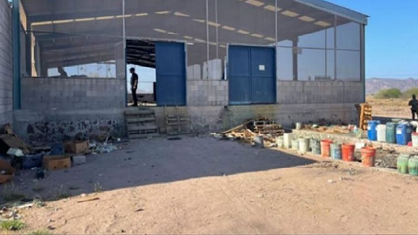 Golpe al crimen: Incautan más de mil 500 litros de químicos en narcolaboratorio en Guaymas