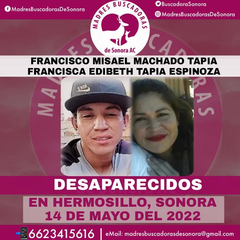 La ficha de búsqueda de madre e hijo desaparecidos