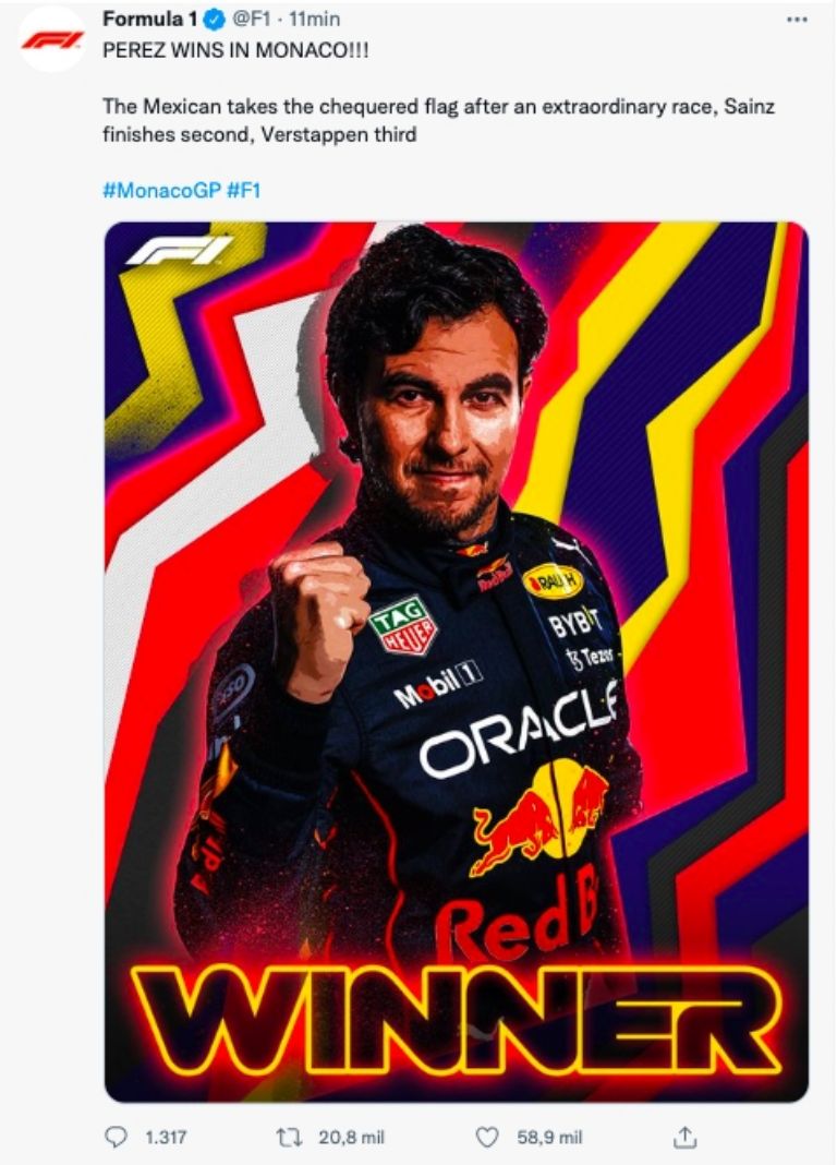 'Checo' Pérez gana el Gran Premio de Mónaco 