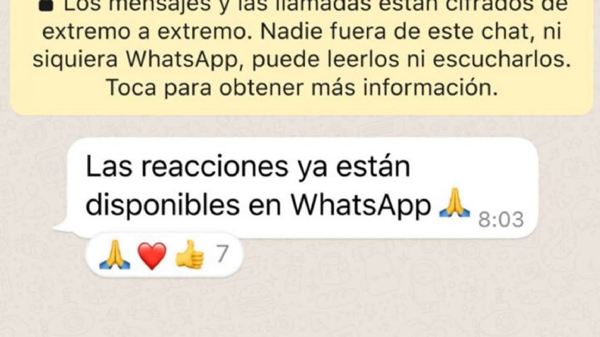 ¡Ya están aquí! WhatsApp activa las reacciones a los mensajes recibidos en la aplicación