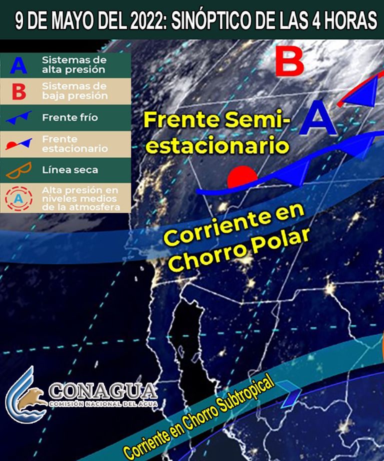Conagua comparte el pronóstico del clima y el tiempo que se prevé en Sonora este lunes.
