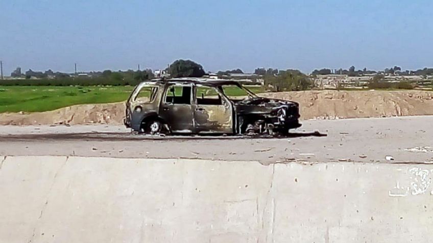 Encuentran huesos humanos al interior de camioneta calcinada en San Luis Río Colorado