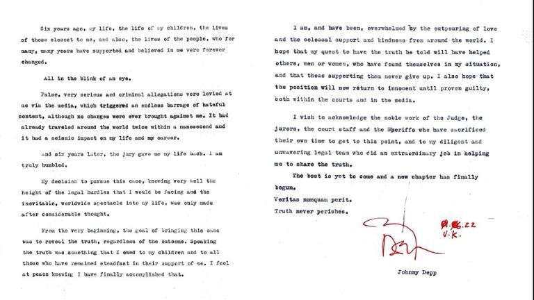 Comunicado Johnny Depp