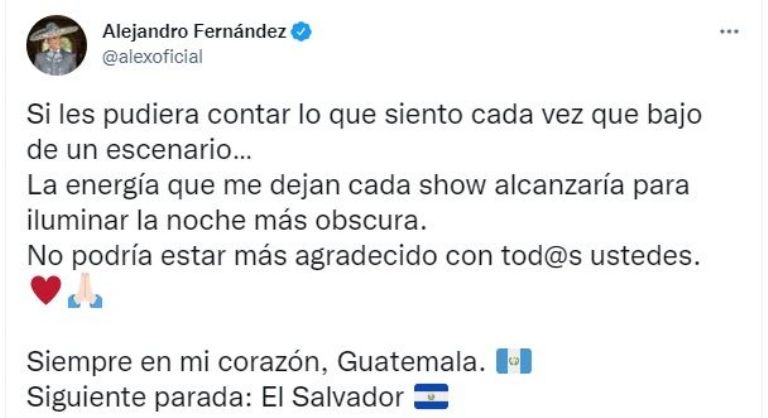 Alejandro Fernández tuit