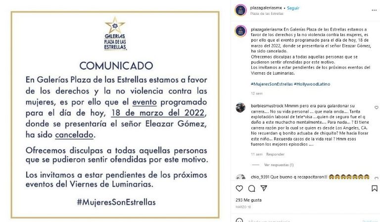 Comunicado de Plaza Las Estrellas