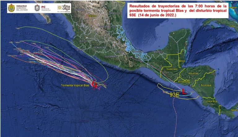 Trayectoria de Depresión Tropical en el Pacífico de México. Foto: Twitter