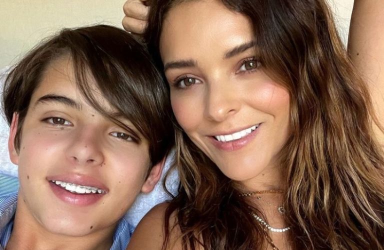 Grettell y su hijo Santino