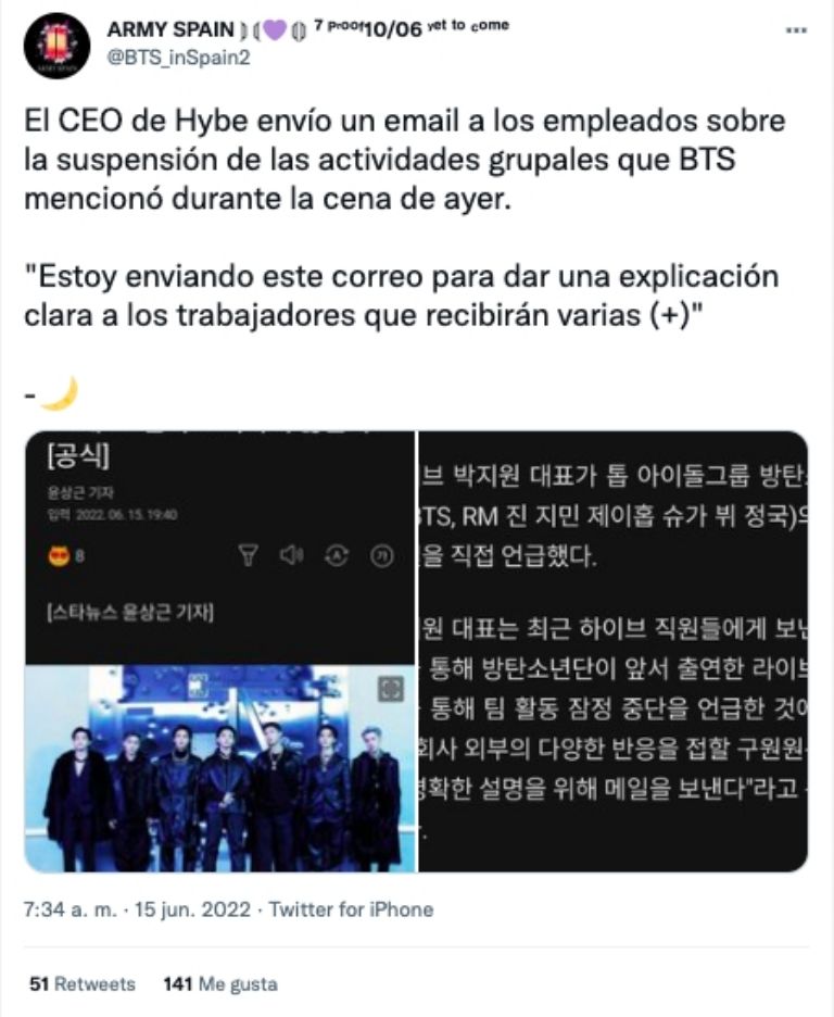Comunicado BTS 