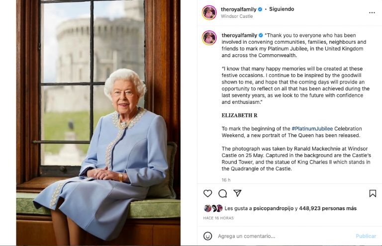 Mensaje de la Reina Isabel II 