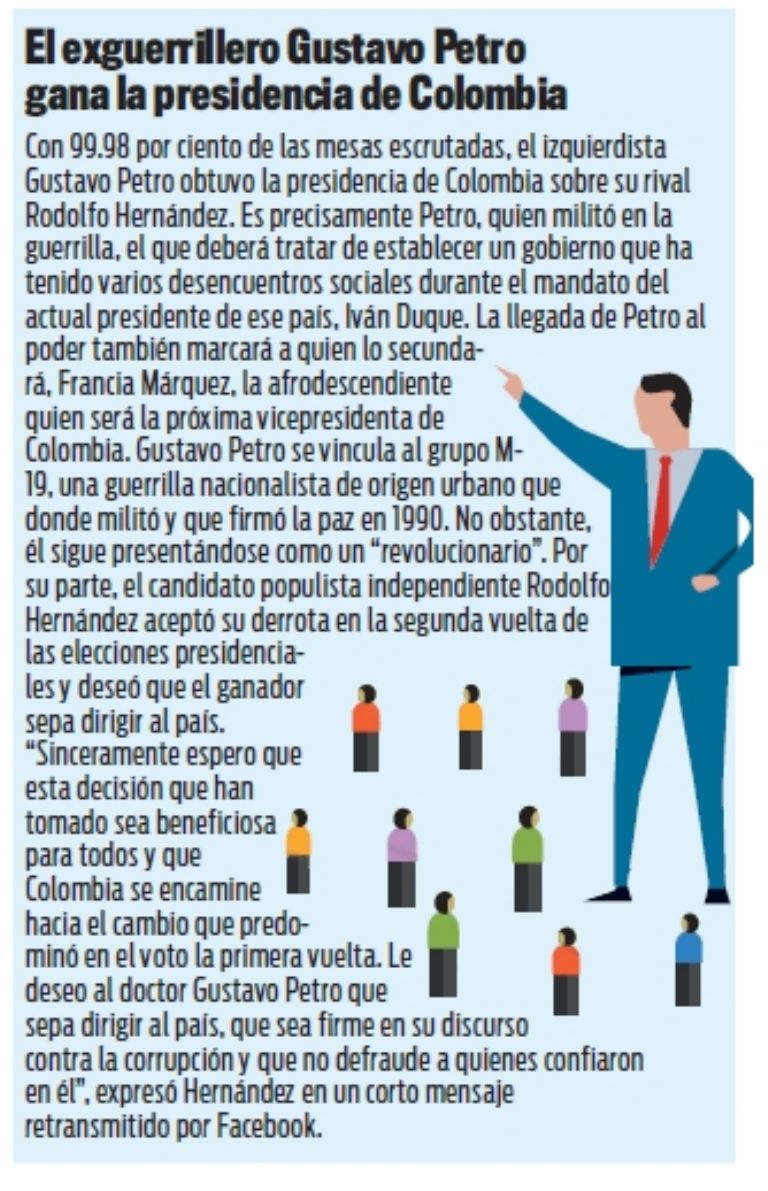 Gustavo Petro gana la presidencia de Colombia. Foto: Tribuna